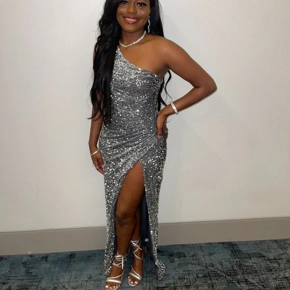 Dresses | Silver Sequin Dress | Poshmark